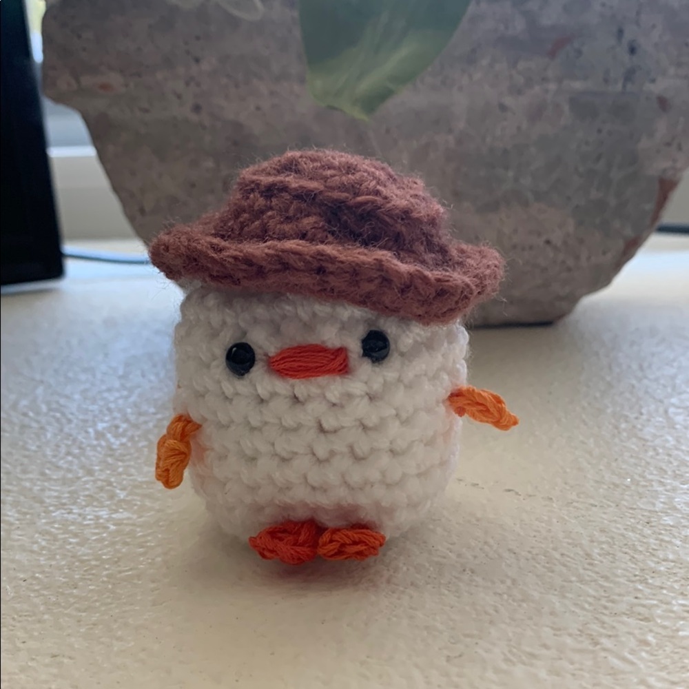 Handcrafted Bird Plush Toy with Hat